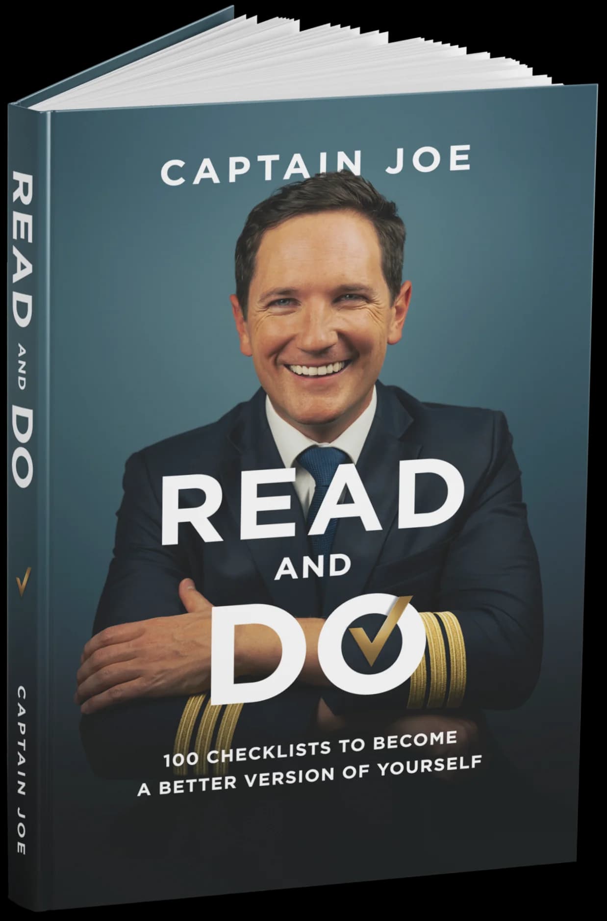 READ and DO - 100 Checklists to become a better version of yourself by Captain Joe - 3D book rendering